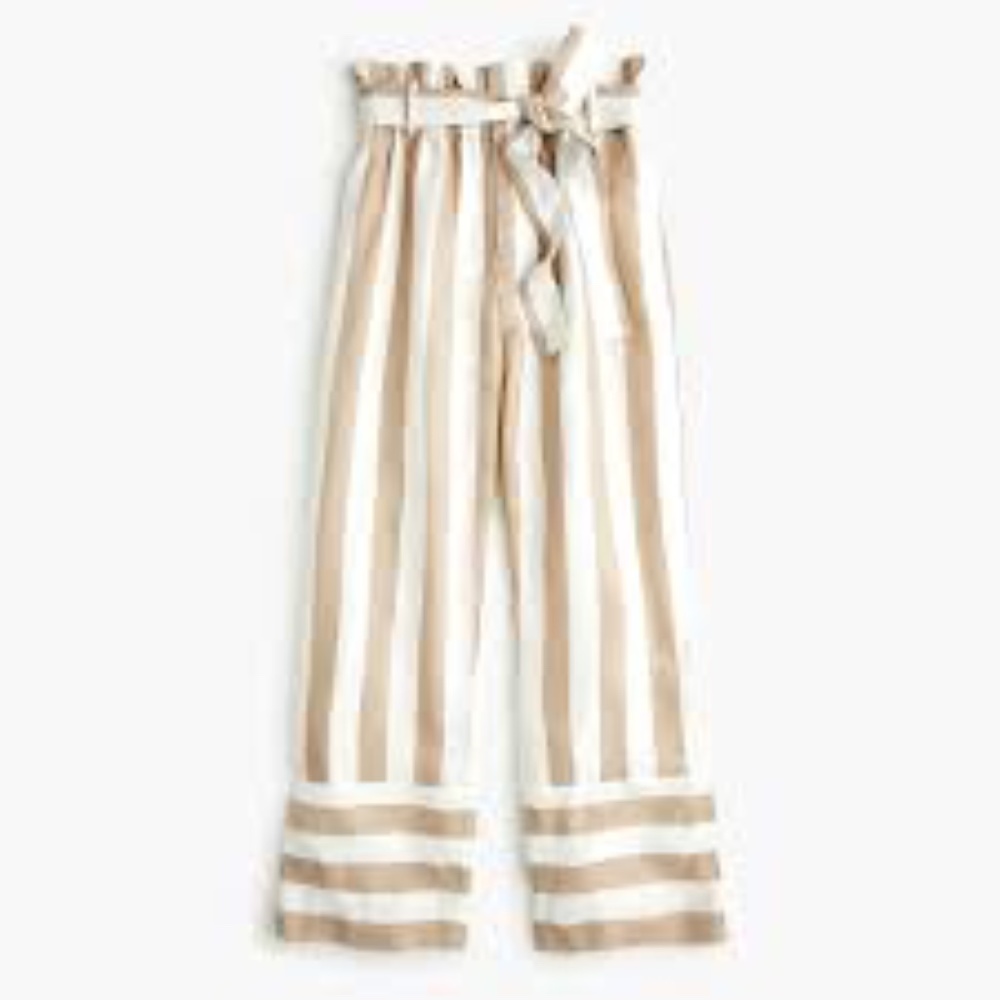 J. Crew Point Sur Stripe Paperbag Waist Pants